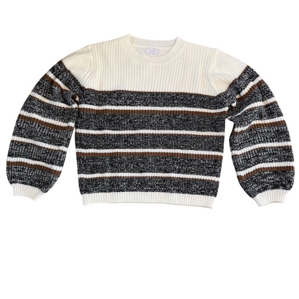 Sage The Label Striped Knit Pullover Sweater Women's Size Medium